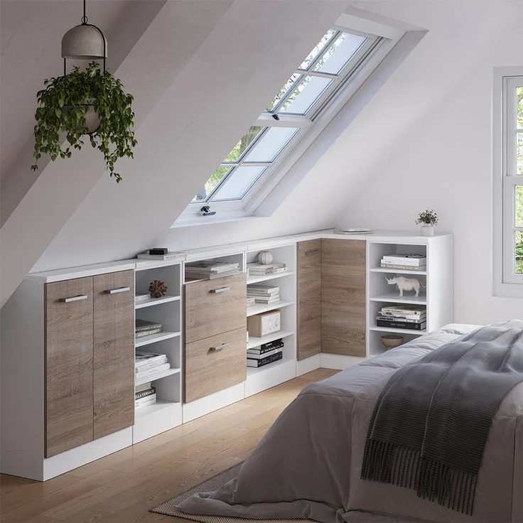Eck-Küchenschrank für Dachschrägen R-Line Sonoma 75.6 cm mit 1 Tür Vicco – Bild 6