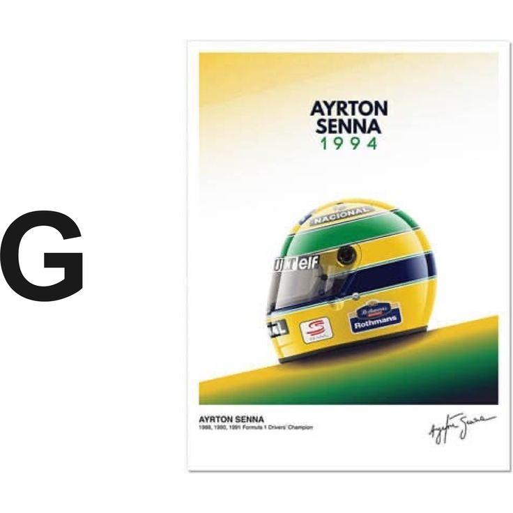 Poster Formel 1 Helme Rennfahrer Gewinner · Deko Print ohne Rahmen - G / 40x60 cm