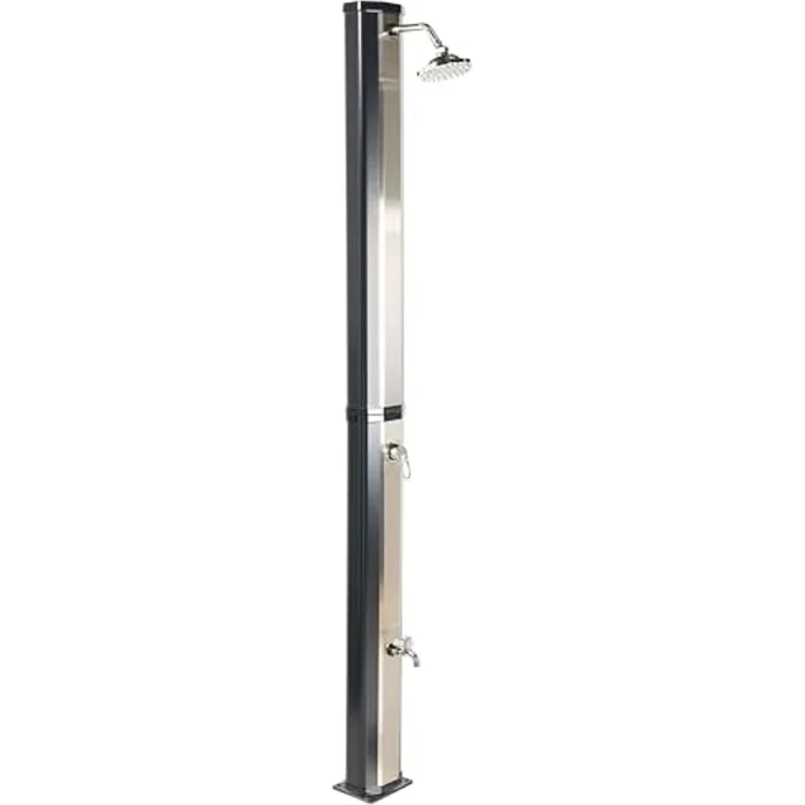 Freistehende solarbetriebene Gartendusche TUXPAM Schwarz – Bild 1