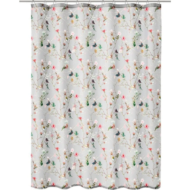 Kleine Wolke Duschvorhang Flores Breite 180 cm, mit beschwertem Saum und Vorhangringen – Bild 1