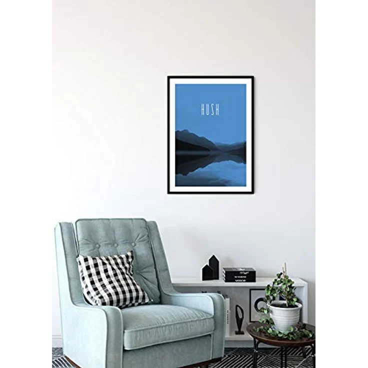 Komar Wandbild Word Lake Hush Blue, Kunstdruck mit seidenmatter Oberfläche, 40 x 50 cm, fotorealistischer Druck, ohne Rahmen – Bild 4