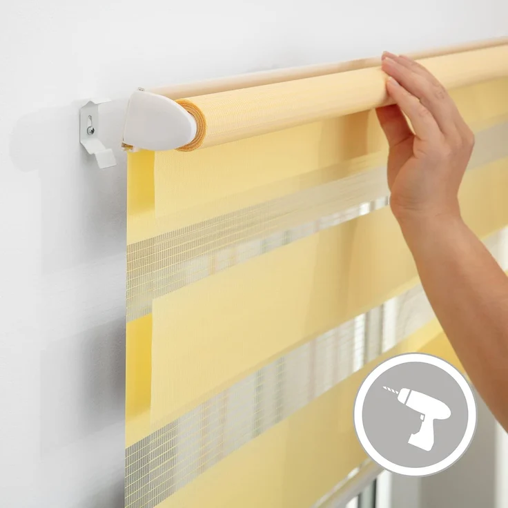 Lichtblick Sonnenschutzsysteme GmbH Doppelrollo Kopenhagen 50 cm x 150 cm (BxL) Gelb modernes Duo Rollo; Klemm- und schraubbar; Lichtdurchlässig und blickdicht – Bild 6