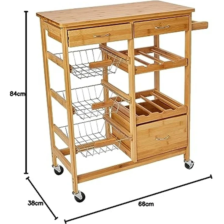 Zeller Küchenrollwagen m. Bambootop, Bamboo – Bild 7