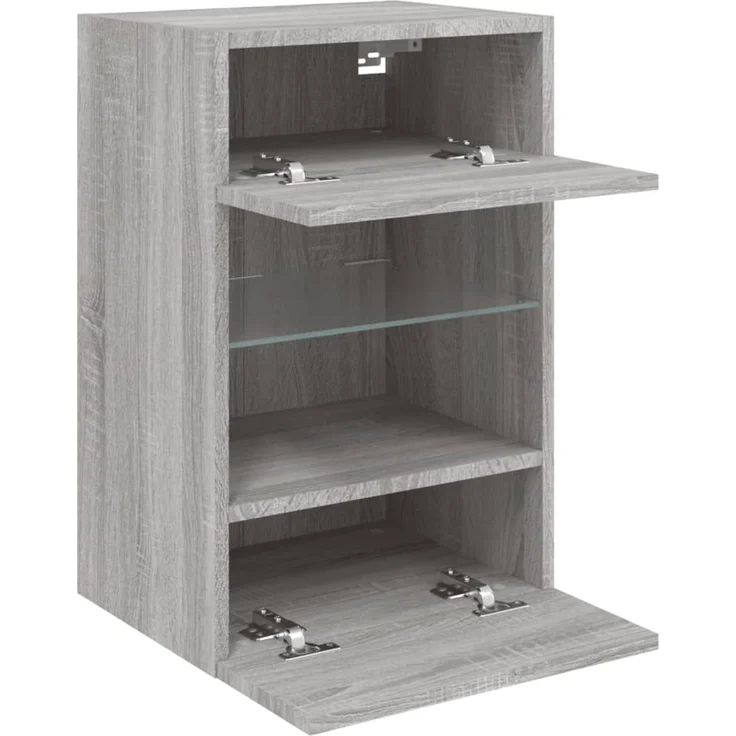 TV-Wandschrank, Fernsehschrank mit LED-Leuchten Grau Sonoma 40x30x60,5 cm – Bild 7