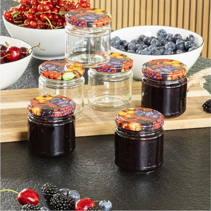 Casativo Einmachglas Sturzgläser 315ml mit Früchte-Dekor: Einmachgläser luftdicht & schick, (12-tlg), Luftdichte Aufbewahrung von Lebensmitteln – Bild 2