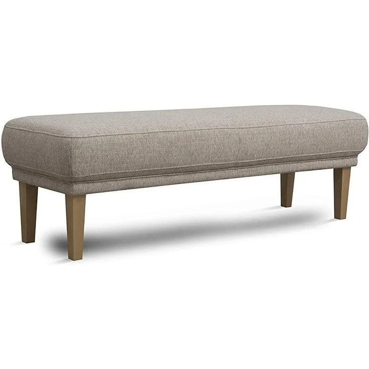 CAVADORE Sitzbank Femarn / Polsterbank für Küche, Esszimmer oder Wohnküche / Küchenbank passend zum 3-Sitzer Femarn / 165 x 54 x 53 / Strukturstoff: Beige