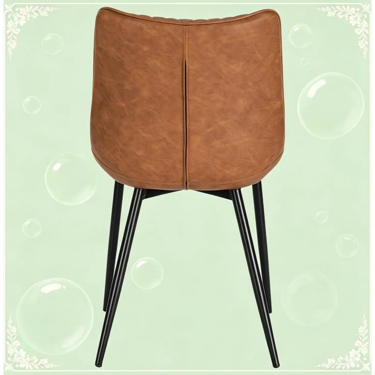 Essstuhl 46x40,5x85,5 cm aus Kunstleder mit ergonomischer Rückenlehne, Metallgestell, 2er-Set – Bild 5