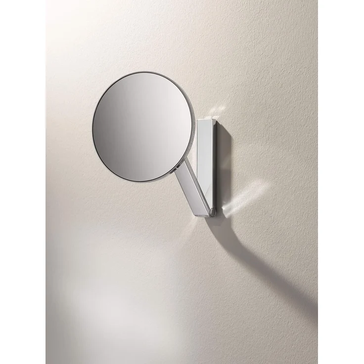 Keuco Kosmetikspiegel iLook_move (Wandmontage, modern), mit Schwenkarm und Drehgelenk, 5-facher Vergrößerung, 20x20cm, chrom – Bild 2