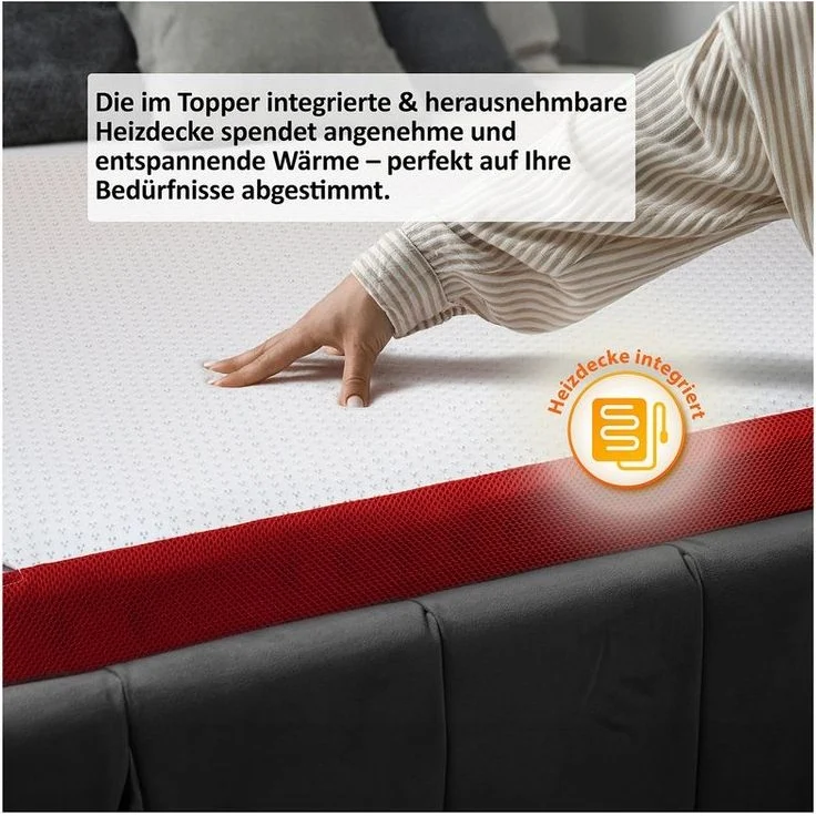 Genius, Topper eazzzy Topper Premium Heat Therapy, (Topper+ Heizdecke), Integrierte und herausnehmbare Heizdecke – Bild 2
