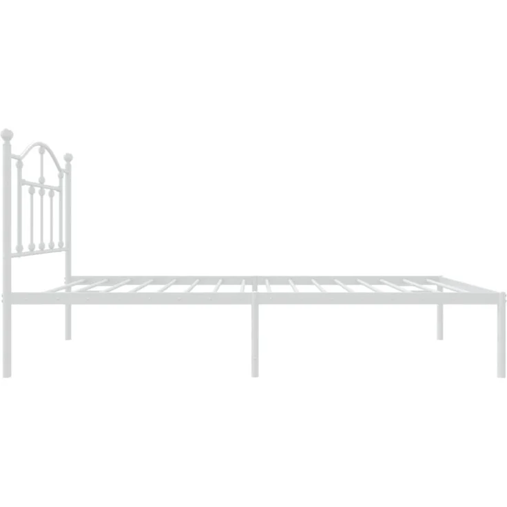 vidaXL Metallbett ohne Matratze mit Kopfteil Weiß 75x190 cm 353478 – Bild 9