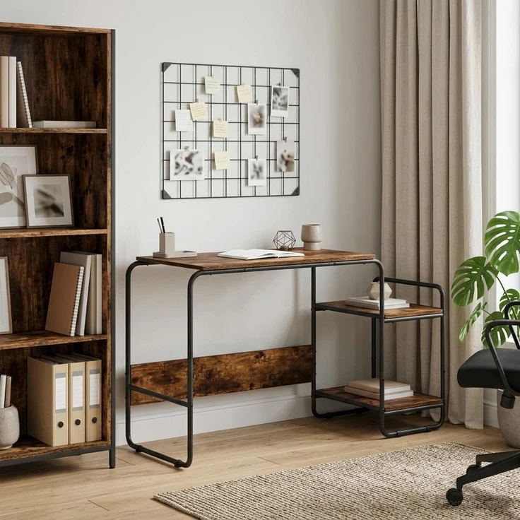 vidaXL Schreibtisch mit Stauraum Räuchereiche 131,5 x 50 x 75,5 cm 8008052 – Bild 1
