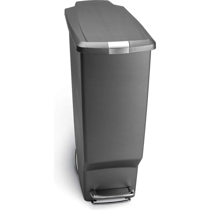 simplehuman Mülleimer Schmaler Treteimer 40 Liter Grau