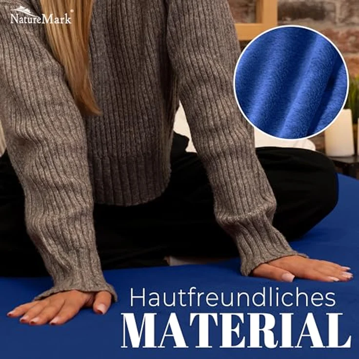NatureMark Spannbettlaken Winter Thermo Fleece Spannbettlaken, 80% Baumwolle und 20% Polyester, Gummizug: rundum, (1 Stück), 140 x 200 cm bis 160 x 200 cm - Royal blau – Bild 7