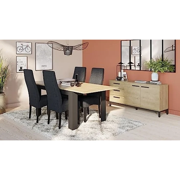 Calicosy 'CRAFT' Sideboard mit 2 Türen und 3 Schubladen, Eichedekor - L152,5 cm - Helles Holz – Bild 2