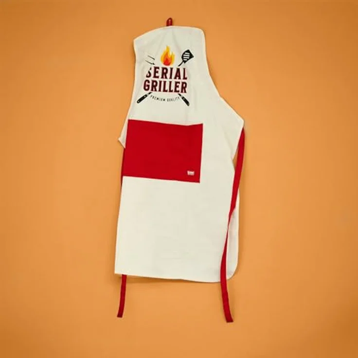 Legami Schürze Super Chef Serial Griller, rot / beige – Bild 5