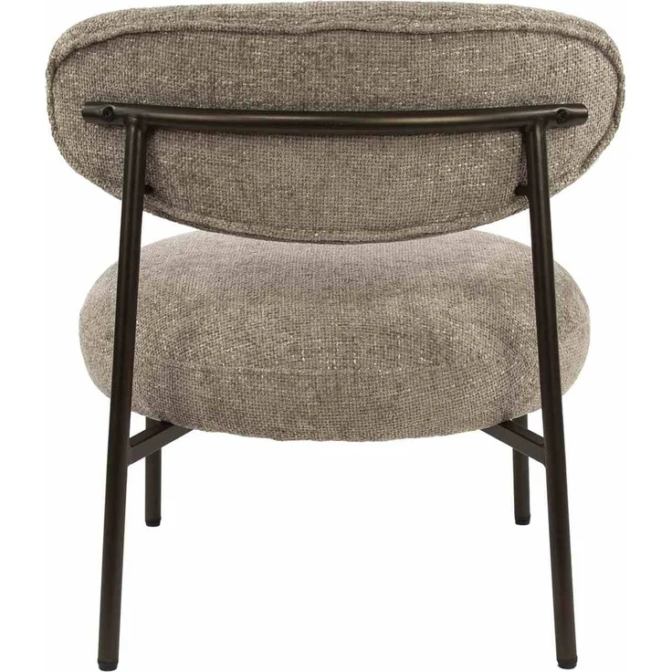 Sessel Velcira Rund, Webstoff weich gepolstert, modern, sandfarben, hoher Sitzkomfort – Bild 6