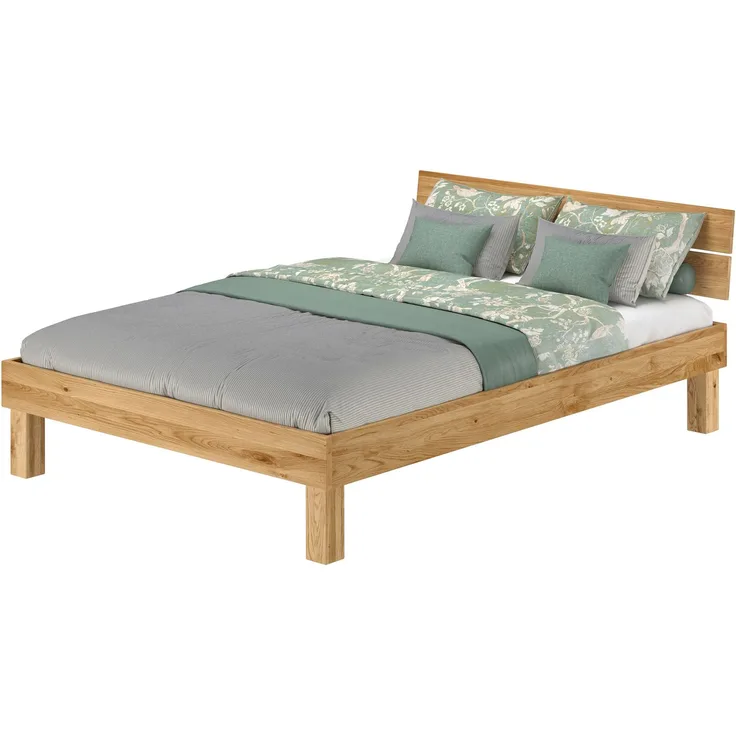 Erst-Holz Futonbett Französisches Bett 140x200 Doppelbett Eiche-Bettgestell massiv ohne Rollrost 60. 88-14 oR