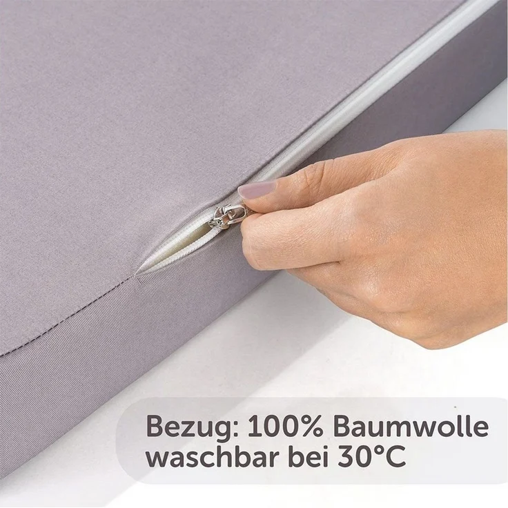 Reisebett-Matratzen Komfort - Grau, Alvi®, 6 cm hoch, Reisebettmatratze 60x120 cm Matratze für Baby Reisebett atmungsaktiv – Bild 3
