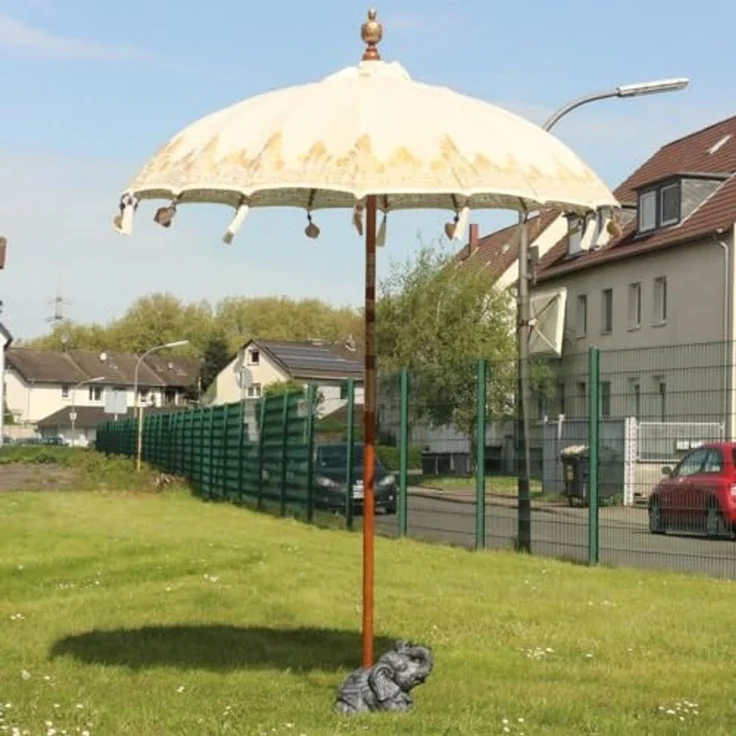 Oriental Galerie Sonnenschirm Schirmständer in Elefantenform Grau für unsere Bali Schirme – Bild 7