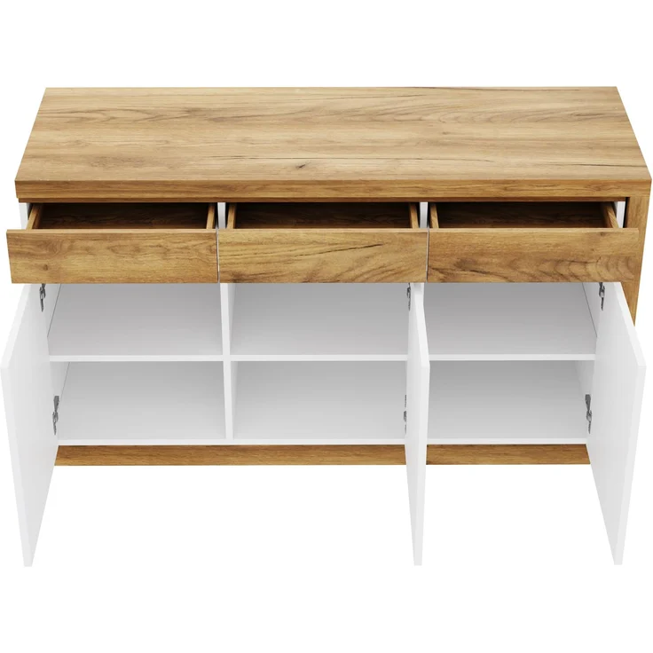 ZUBALIYA Schreibtisch mit feststellbaren Rollen – multifunktionales Design, 4 cm dickere, drehbare Tischplatte, fest arretierbar, weiß/Eiche, Faltbarer Schreibtisch, Eckschreibtisch, Sideboard,Dicke Materialie,Weiß Eiche – Bild 13