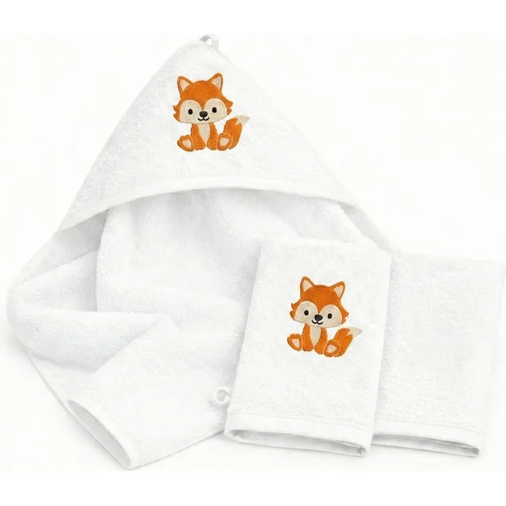 Babykajo Kapuzenhandtuch, Frottee (1-St), Kuschliges Baby Handtuch mit Waschlappen