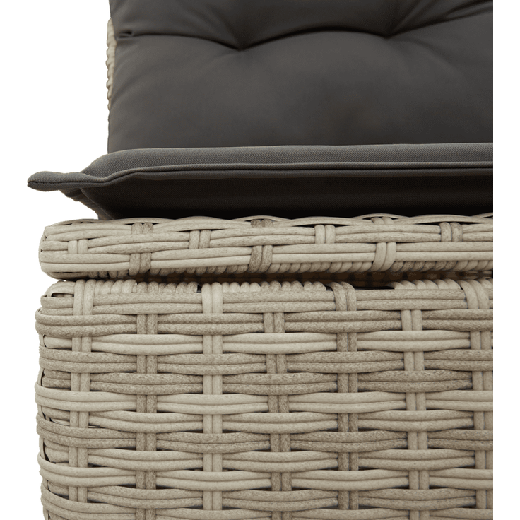 vidaXL 3-tlg. Garten-Sofagarnitur mit Kissen Hellgrau Poly Rattan 3218652 – Bild 5