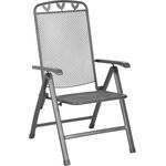 greemotion Klappstuhl Toulouse klappbar wetterfest verstellbar Gartenstuhl Balkonstuhl 58x108x64 cm eisengrau