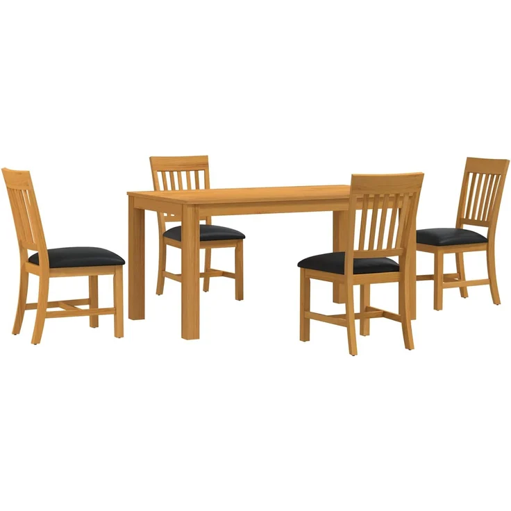 vidaXL Essgruppe DEVENTER 5 stk. Schwarz 150 x 85 x 75 cm 3430352 – Bild 2