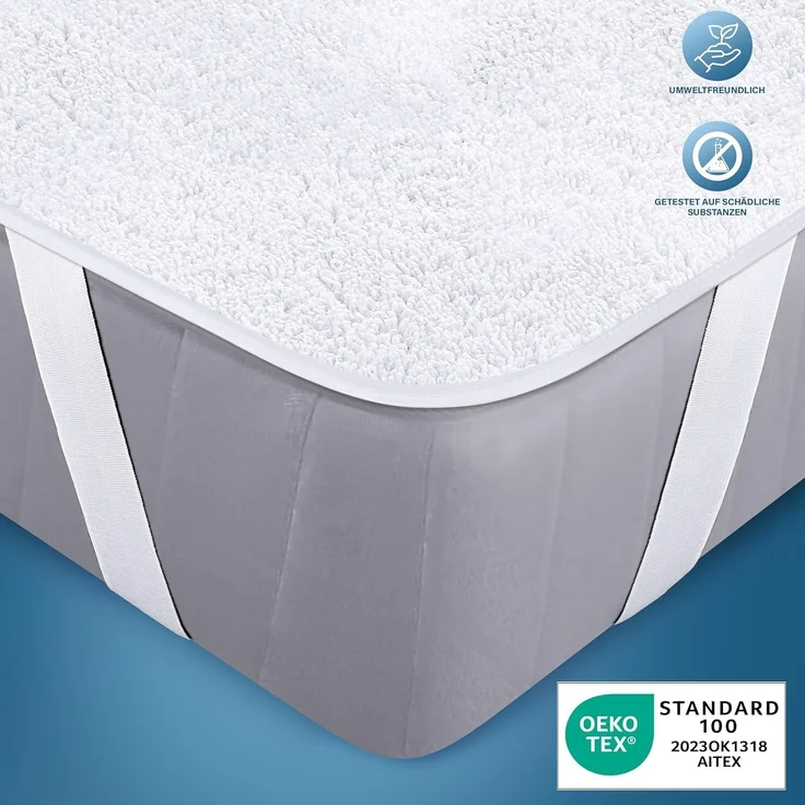 Utopia Bedding Matratzenschoner 180x200 cm (2er Pack) Wasserdicht, Mit Elastisch Eckbändern, Oeko-TEX Zertifiziert Matratzenauflage Atmungsaktive, Matratzenschutz Weiß – Bild 4