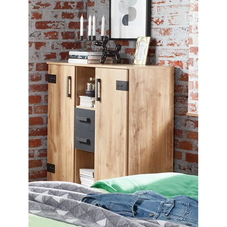 Highboard Lakewood / Liverpool, Holzwerkstoff, Holzfarben, 124 x 105 x 41 cm