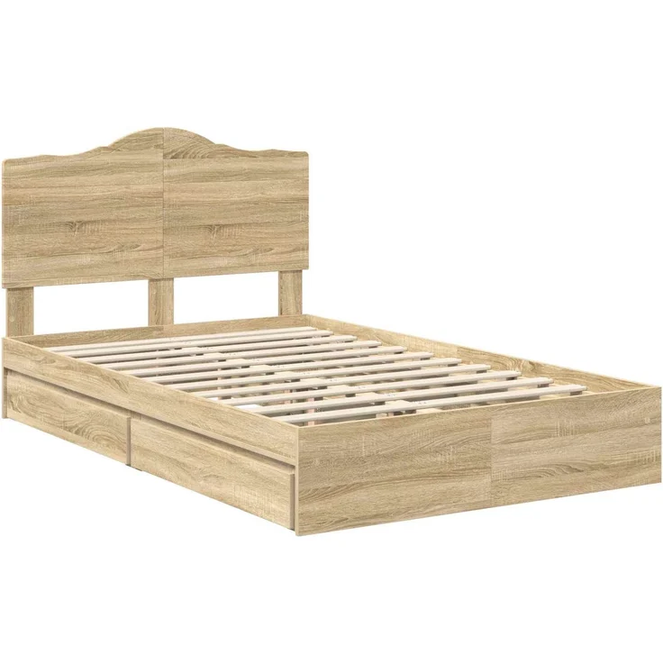 vidaXL Aufbewahrungsbett Sonoma-Eiche 120 x 200 cm Holzwerkstoff 3413522 – Bild 3