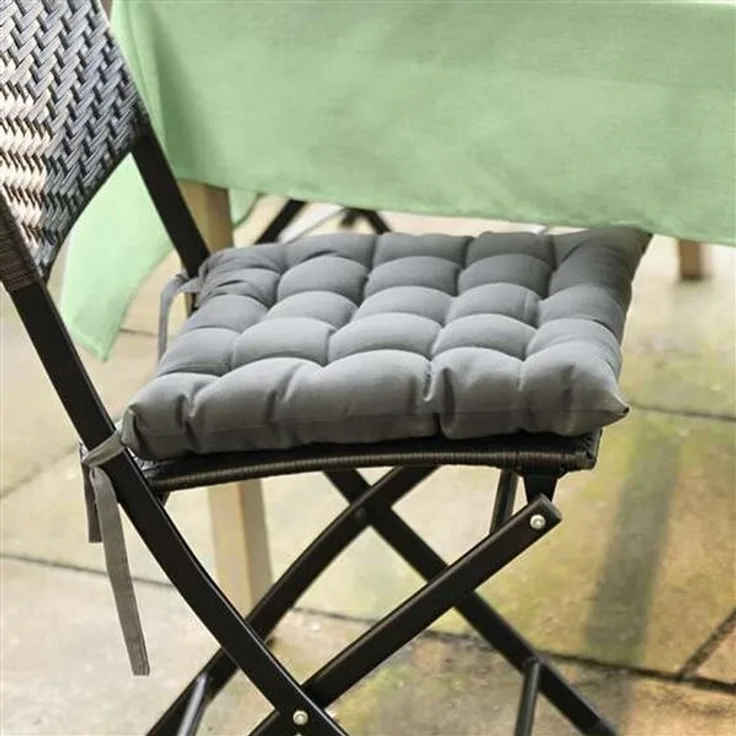 4x Sitzkissen "Grey" in grau, 40x40 cm, Stuhlkissen, Sitzpolster
