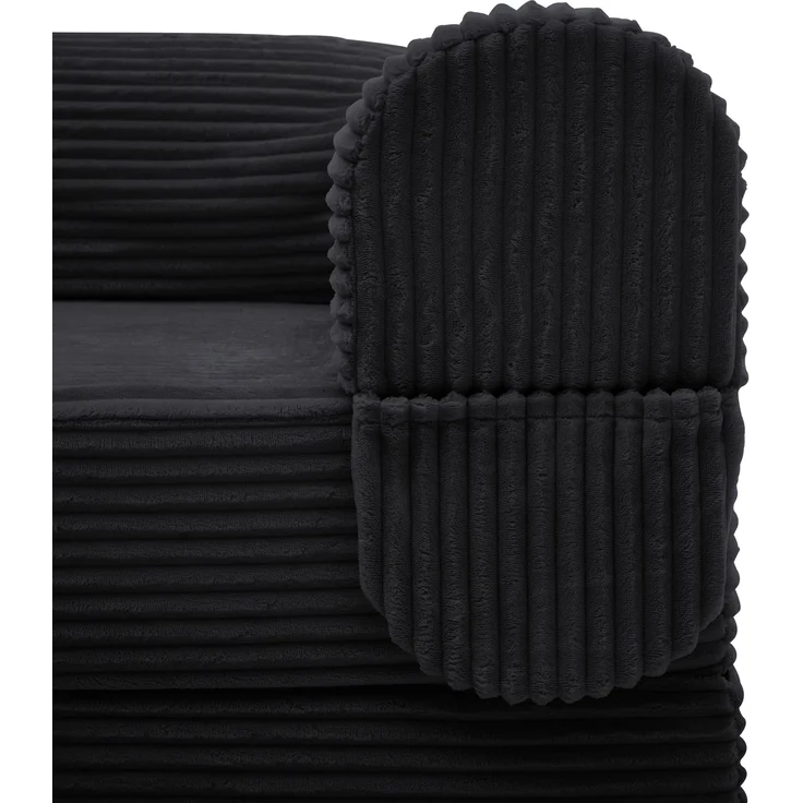 LVHOM Modulares Sofa 2 Sitzer, Schlafsofa mit Seitentaschen, Klappsofa mit Schlaffunktion, kein Aufbau erforderlich, Cord, Schwarz – Bild 5