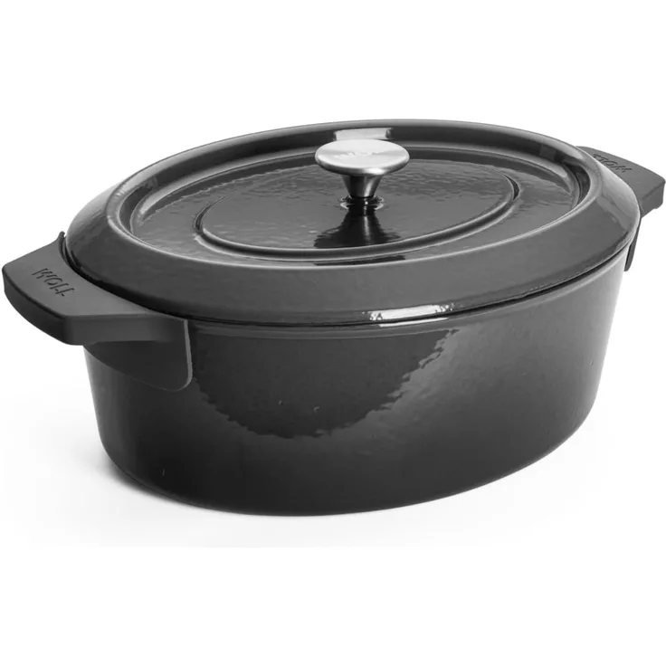 Woll Iron Gusseisen-Bräter 26 x 12,5 x 34 cm/ 7,5 L Carbon Grey Emailliert alle Herdarten inkl. Induktion bis 250 °C Spülmaschinenfest