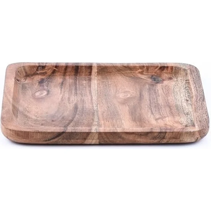 Marrakesch Orient & Mediterran Interior Tablett 2er Set Tablett aus Akazienholz, Serviertablett, Schale, Servierbrett, 2er Set Anea 20x20 cm, Handarbeit – Bild 4