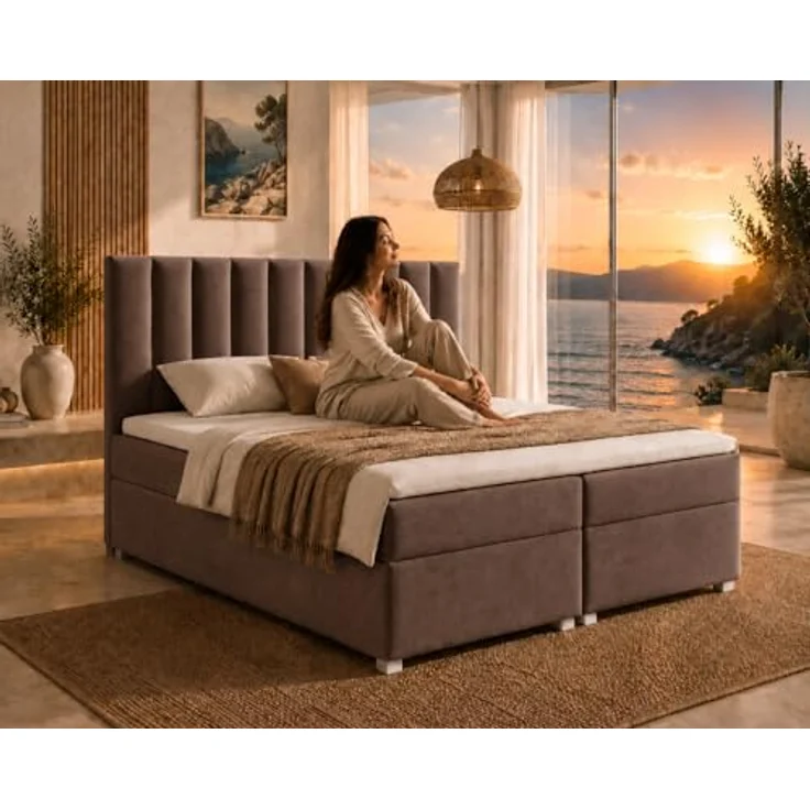 Best for Home Boxspringbett mit Bettkasten Trinity K-10 Bonellfederkern inkl. 7 cm Topper (Bonell-Matratze, gepolstertes Kopfteil, Doppelbett versch. Größen, 140x200 160x200 180x200 200x200 cm), Handwerksqualität, TOP Preis-Leistungs-Verhältnis – Bild 5