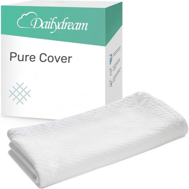 Dailydream, Topper Ersatzbezug Matratzentopper Pure, 3-seitiger Reisverschluss, allergiker geeignet, waschbar