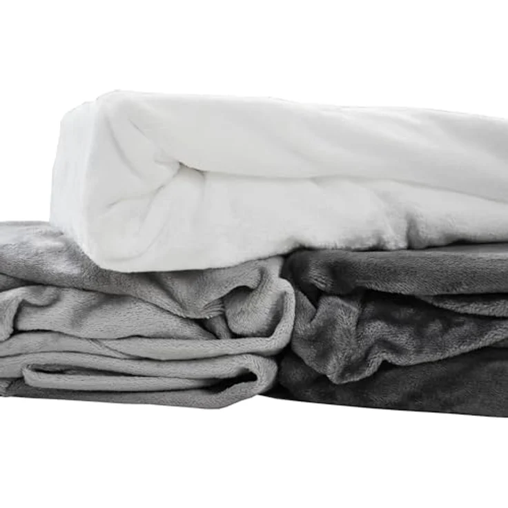 JACK Spannbettlaken Teddy Flausch Cashmere Touch Weiß Grau Anthrazit, Microfaser, Gummizug: Rundumgummizug, (1 Stück), Teddy Plüsch, kuschlig, weiche Oberfläche, superweicher Cashmere-Touch – Bild 6