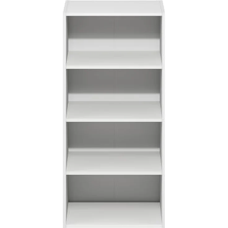 Furinno Basic 4-stöckiges offenes Bücherregal, Bücherregal, Aufbewahrungsorganizer, 11 x 17 x 35, Weiß – Bild 6