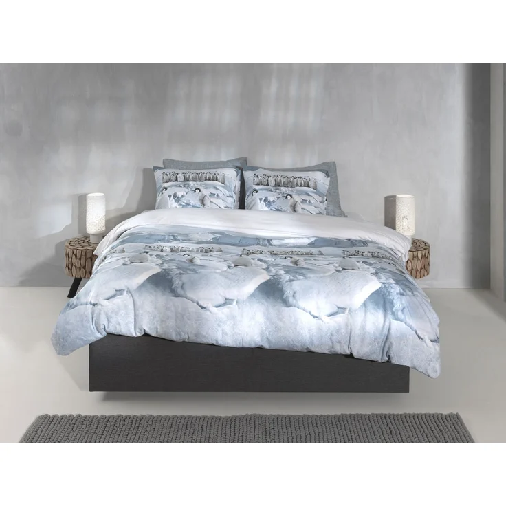 Zo! Home Flanell Bettwäsche 135x200 cm Pinguini blue Pinguin Eis Schnee Arktis – Bild 4