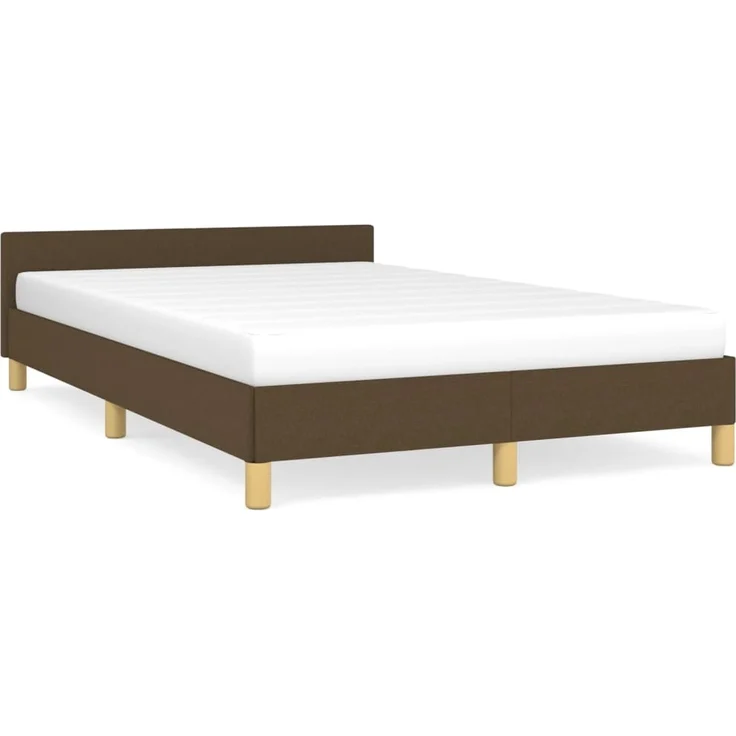 vidaXL Bettgestell ohne Matratze Dunkelbraun 120x190 cm Stoff 379537 – Bild 1