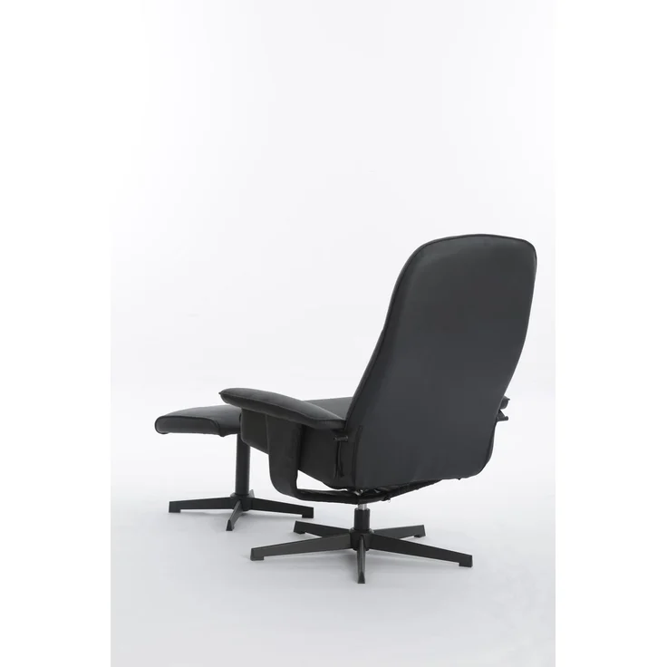Relaxsessel mit Hocker HWP58-SCH schwarz – Bild 4
