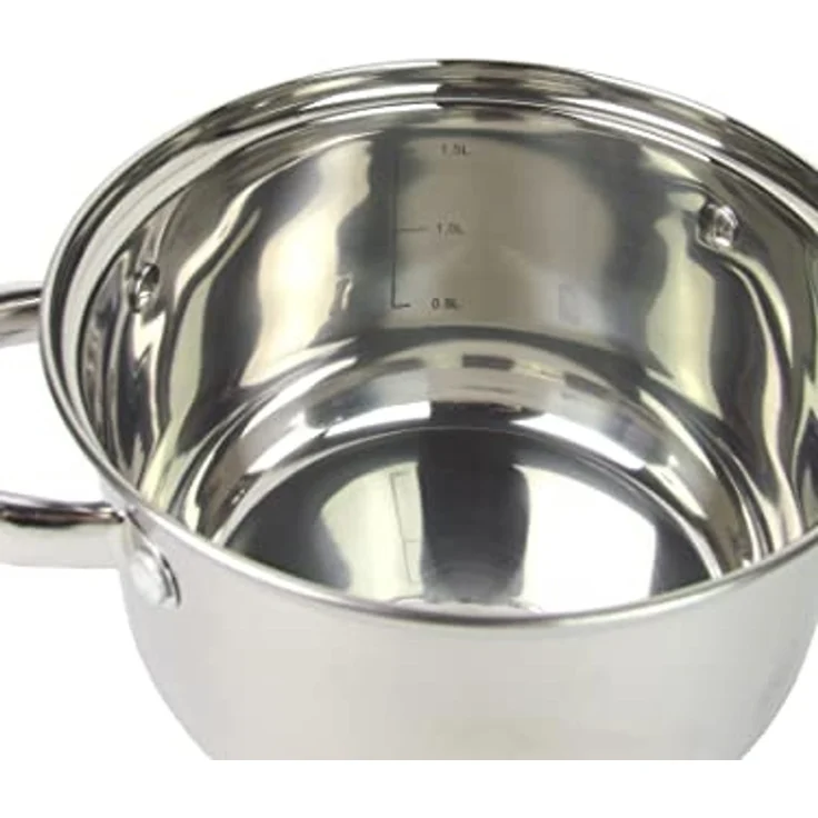 Michelino Topf-Set 8-teiliges Topfset "Berlin" mit Füllstandsanzeige für alle Herdarten, Edelstahl (8-tlg), Induktionsgeeignet – Bild 4