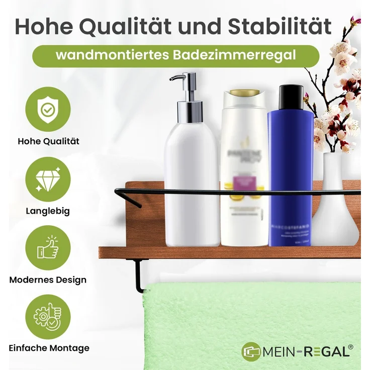 Mein-Regal Wandregal Kim 2-tlg. Set Hängeregale Dunkelbraun – Bild 3