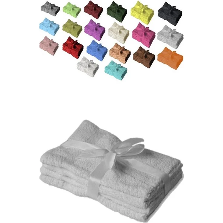 4 x Handtuch 500 g/m² 50 x 100 cm Silber – Bild 1