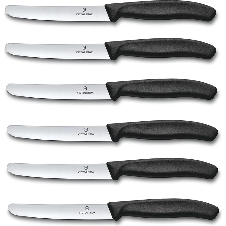 Victorinox | Tafelmesser Set Swiss Classic Schwarz | 6er Pack | glatte Klinge | präzise Verarbeitung | perfekt für jede Tafelrunde – Bild 1