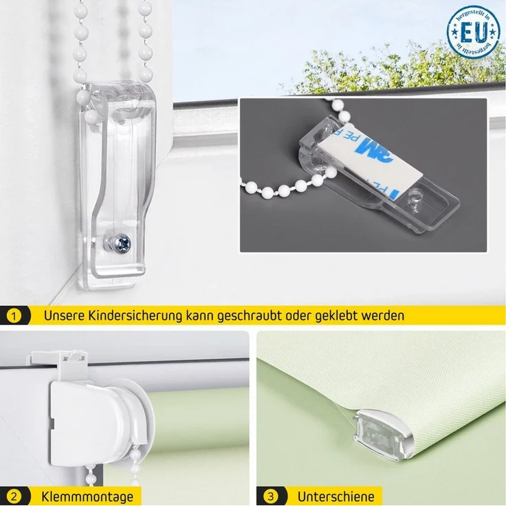 Verdunklungsrollo Vollverdunkelnd, 30 x 130 cm, creme [Stoffbreite 26,6 cm], jalousiescout, verdunkelnd, ohne Bohren, freihängend, Klemmfix, mit Kindersicherung, für Fenster und Türen, Sonnenschutz Sichtschutz – Bild 1