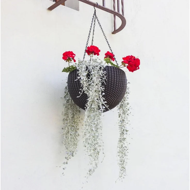 Keter Hängepflanztopf Hanging Sphere Hängeampel Hängetopf Pflanztopf Blumenampel – Bild 7