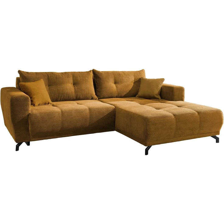 Polsterecke >Renard< elektrischer Sitzvorschub, Cord gold - 177x80x246cm (BxHxT) – Bild 1
