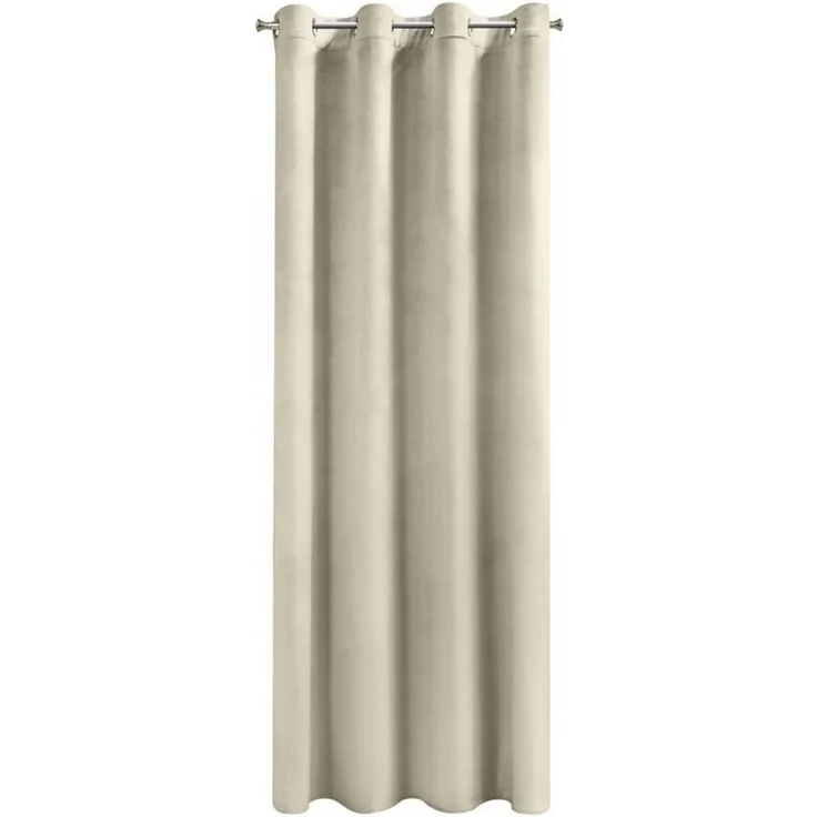 Design91 Samtvorhang, Ösen, Polyester beige, 140x250 cm – Bild 1